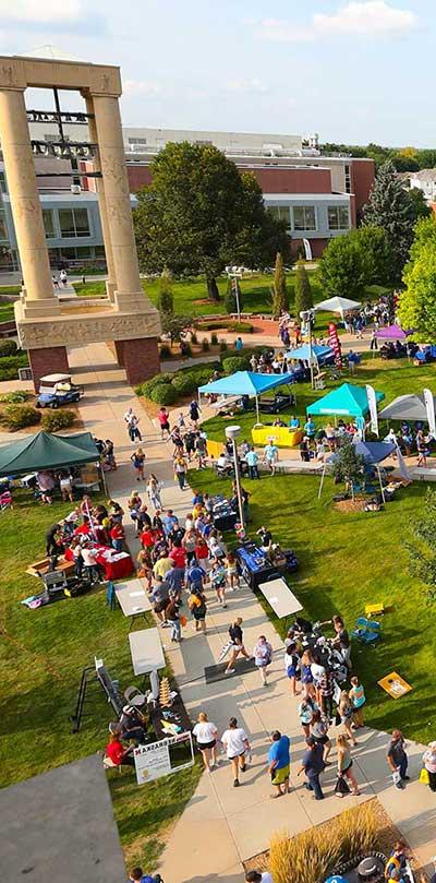 an aerial view of the blue gold showcase